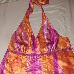 Jennifer Lopez Satin Halter Top